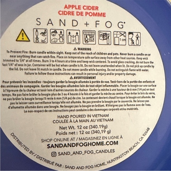 Sand + Fog Blue Apple Cider Scented Candle - Picture 3 of 3
